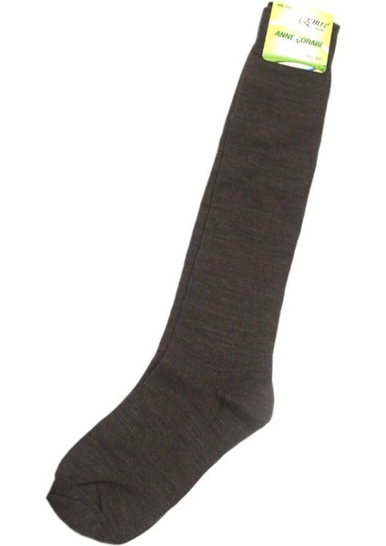 Emre Kadın Için Kahve Renk Diz Altı Anne Çorabı 217