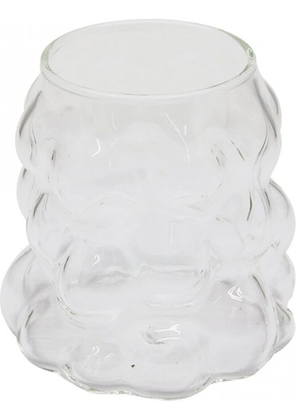 Boncuklu - Boğumlu Cam Bardak 340ML Kahve - Sunum - Meşrubat (4887)