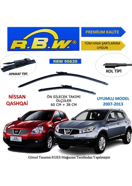 Nissan Qashqai (2007-2013) Ön Silecek Süpürgesi 600MM + 380MM