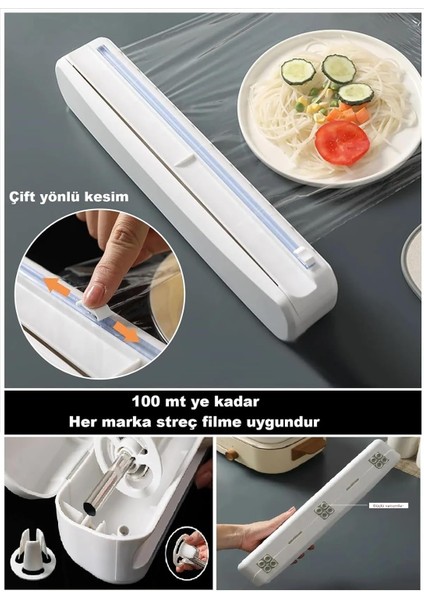 Streç Film Kesme Aparatı Streç Film Kesici Vakum Sabitlemeli Kolay Pratik Streç Film Kesim Kutusu Vakumlu fırsatları