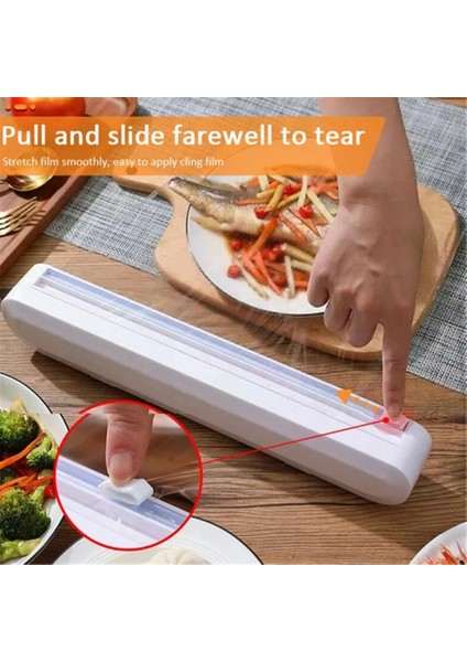 Streç Film Kesme Aparatı Streç Film Kesici Vakum Sabitlemeli Kolay Pratik Streç Film Kesim Kutusu Vakumlu