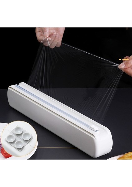 Streç Film Kesme Aparatı Streç Film Kesici Vakum Sabitlemeli Kolay Pratik Streç Film Kesim Kutusu Vakumlu