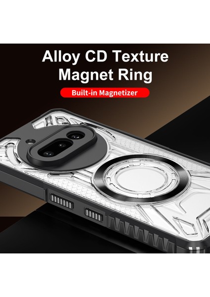 Case For Nothing Phone 3A Pro Için Manyetik Halkalı Şeffaf Akrilik Darbeye Dayanıklı Koruyucu Kılıf-Mavi (Yurt Dışından) modelleri