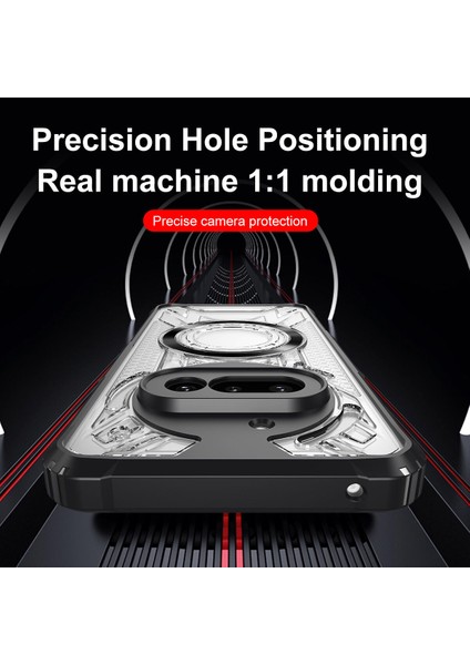 Case For Nothing Phone 3A Pro Için Manyetik Halkalı Şeffaf Akrilik Darbeye Dayanıklı Koruyucu Kılıf-Mavi (Yurt Dışından) fırsatları