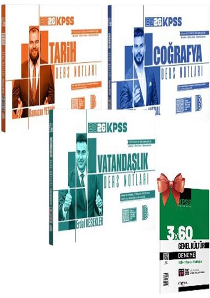 2026 Kpss Genel Kültür Ders Notları Tarih-Coğrafya-Vatandaşlık 3'lü Set ve Kpss Genel Kültür Deneme