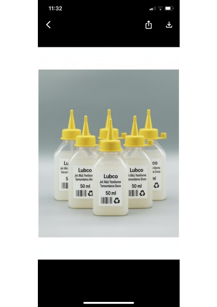 Jel Akü Bakım Yenileme Tamamlama Sıvısı Elektrolit 50 ml x 6 Adet