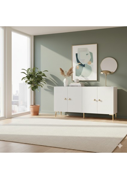 KA1517B- Sımple Konsol, Tv Sehpası 150CM Beyaz modelleri