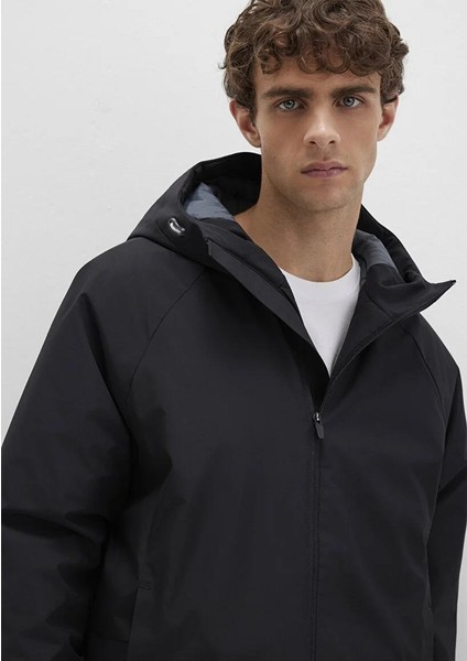 Su İtici Kapüşonlu Siyah Mont 0110615-71379