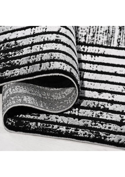 Vitolazio Çerçeveli Siyah Akrilik Kaydırmaz Tabanlı Makine Halısı modelleri