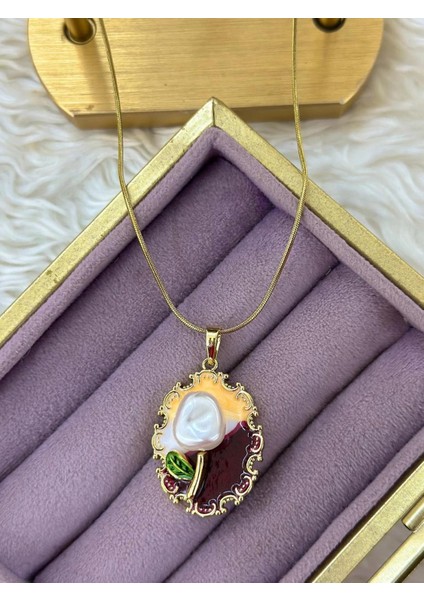 Kadın Inci Detaylı Tasarım Çelik Kolye fiyatları