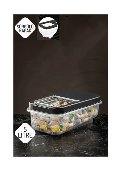 Reagan Tablet ve Deterjan Saklama Kutusu 5 Lt Antrasit