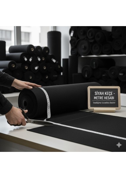 Metrelik Siyah Keçe malzeme kumaş 100X100 1.KALİTE KEÇE HOBBY MALZEMESİ 2 mm keçe kumaş fırsatları