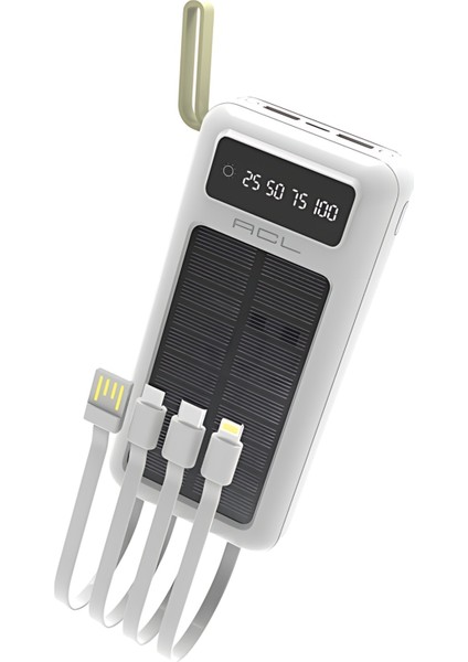 Pw-61 Dijital Göstergeli Solar El Feneri Taşınabilir Reel 30000 Mah Powerbank Şarj Cihazı