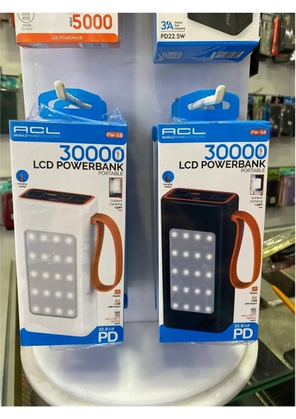 Pw-58 30.000 Mah Pd 22.5W 4xusb LCD Gösterge LED Aydınlatmalı Mikro Type-C Lightnin Powerbank fiyatları