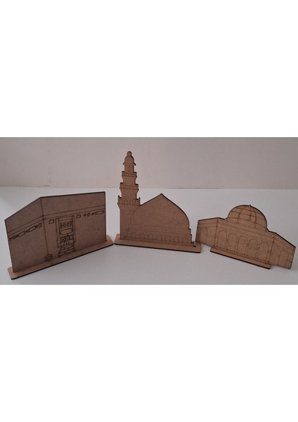 3 Mescid Cami Maket Ahşap Boyama Dini Aktivite Okul Kurs Anasınıfı Etkinlik Hobi Seti
