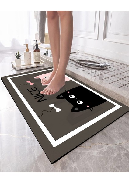 Çok Renkli Hayvan Desenli Su Emici Banyo Paspası Klozet Önü Halısı fiyatları