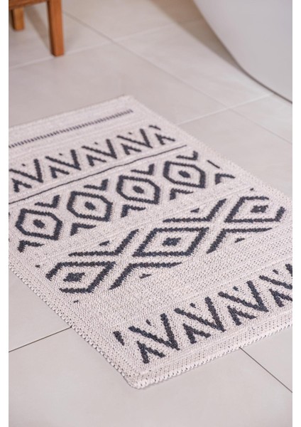 Gri Doğal Pamuklu Banyo Paspası 50X80 Cm, Şık ve Kullanışlı Detaylar.