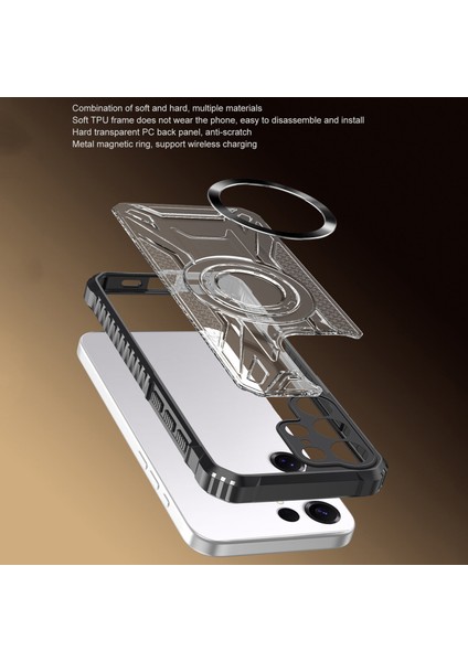 Case For Samsung Galaxy S23 Ultra Için Manyetik Halkalı Şeffaf Akrilik Darbeye Dayanıklı Koruyucu Kılıf-Yeşili (Yurt Dışından) fiyatları