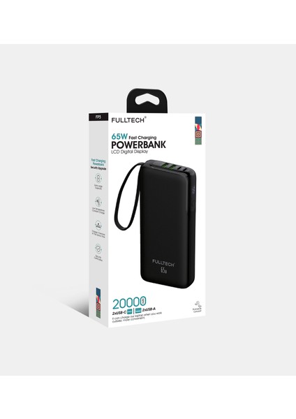 Fp5 Pd 65W Hızlı Şarj 20.000MAH Powerbank - LCD Dijital Ekranlı Taşınabilir Şarj Cihazı
