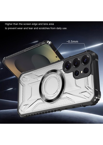 Case For Samsung Galaxy S23 Ultra Için Manyetik Halkalı Şeffaf Akrilik Darbeye Dayanıklı Koruyucu Kılıf-Mor (Yurt Dışından) modelleri