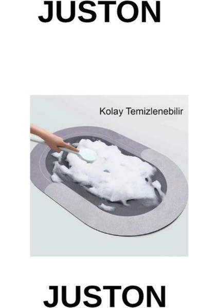 Şık Tasarımlı Su Emici Paspas, Kaymaz Taban, Diyatom, 40X60 cm