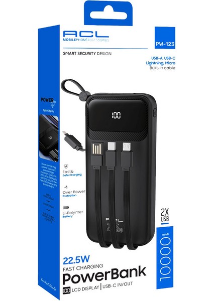 PW-123 10000 Mah Powerbank Hızlı Şarjlı Taşınabilir Cihaz fiyatları
