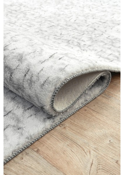 Gri Desenli Peluş Saçaklı Kaymaz Halı, Yıkanabilir, Antre ve Hol Kullanımı Için modelleri