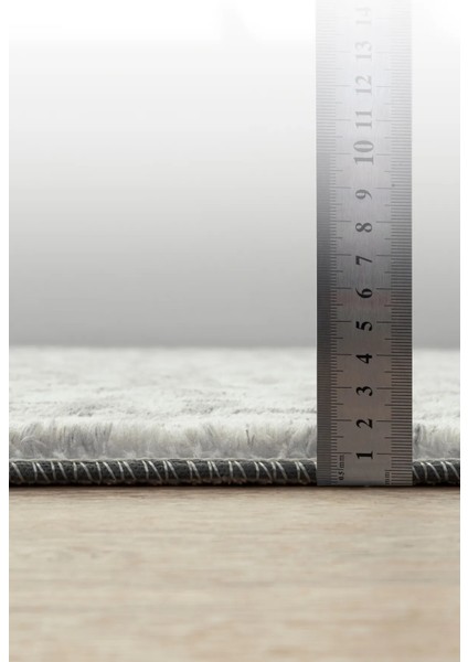 Gri Desenli Peluş Saçaklı Kaymaz Halı, Yıkanabilir, Antre ve Hol Kullanımı Için indirimleri