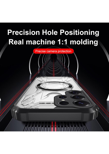 Case For Samsung Galaxy S23 Ultra Için Manyetik Halkalı Şeffaf Akrilik Darbeye Dayanıklı Koruyucu Kılıf-Mor (Yurt Dışından) fırsatları