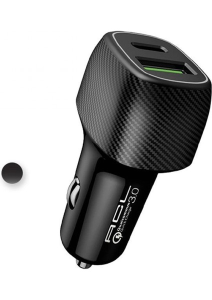 6A 48WATT 1 x Usb-A 1 x Usb-C Şarj Başlığı Araç Içi Şarj AC85