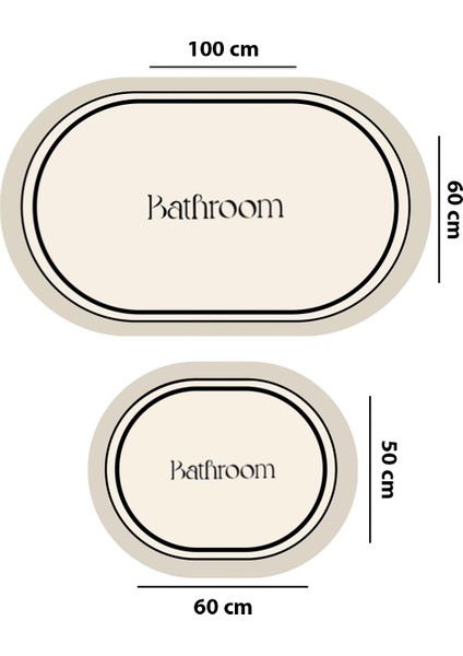 Bej 2'li Banyo Paspas Seti, Kaydırmaz, Şık ve Konforlu fiyatları