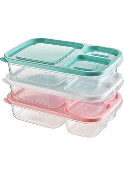 3 Bölmeli Sefer Tası Pratik Kolay Gıda Diyet Saklama Erzak Kabı (4887) fırsatları