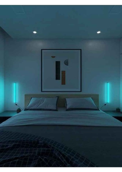 2 Adet Mini Duvar Uzaktan Kumandalı Aplik Gece Lambası 16 Renk LED Işık fırsatları