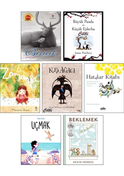 Biricik + Büyük Panda ve Küçük Ejderha + Zamanla + Kuş Ağacı + Hatalar Kitabı + Uçmak + Beklemek / 7 Kitap Set