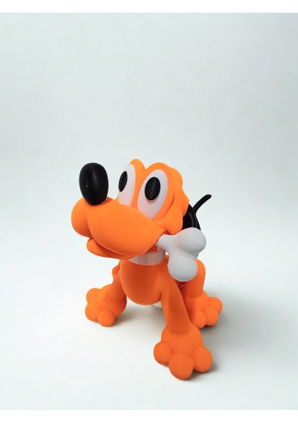 3D Baskı Sevimli Köpek Figürü – Kemik Tutan Renkli Karakter Tasarımı