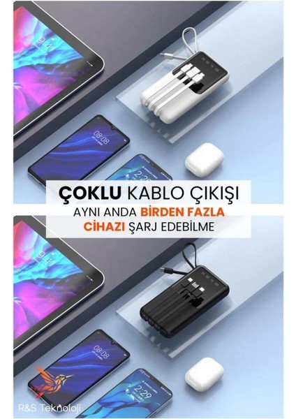 Lkp-24 10000MAH 2xusb, Dahili Micro,type-C Lightning Kablo LCD Güç Götergeli Powerbank fiyatları