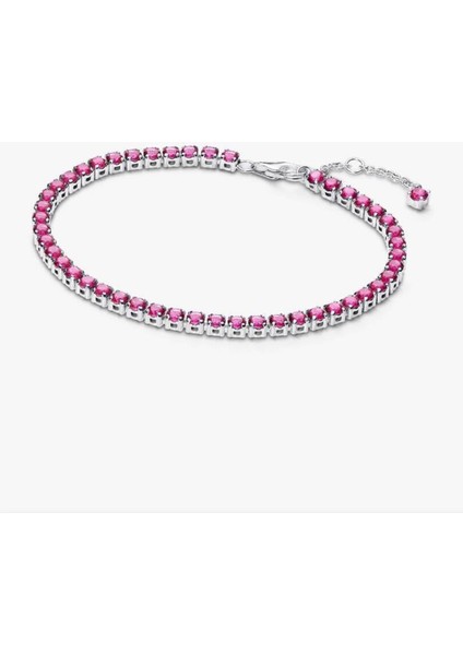 Gümüş Işıltılı Pembe Tenis Bilekliği fiyatları