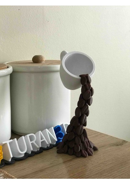 Kahve Temalı Dekoratif Obje (Askıda Kupa & Kahve Çekirdeği Figürü) fırsatları