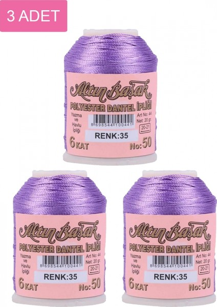 3 Adet Altınbaşak Oya ve Dantel Ipi 20 gr - Royaleks - No: 035