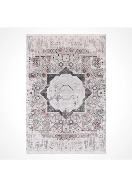 Bonn Klasik Göbekli Gri Viskon ve Akrilik Makine Halısı fiyatları