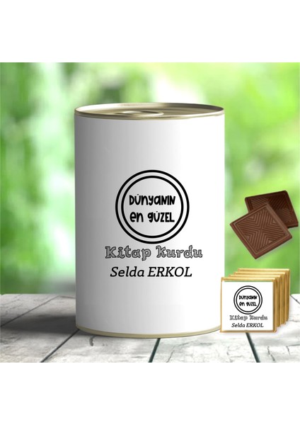 Kişiye Özel Kitap Sever Temalı Çikolata Konservesi - MK02
