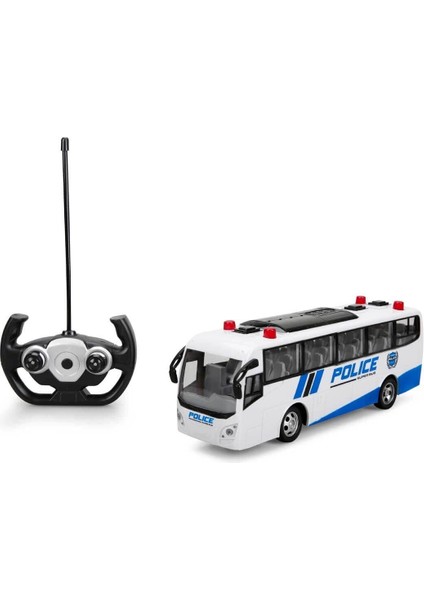 Uzaktan Kumandalı Işıklı Polis Otobüsü 30 cm