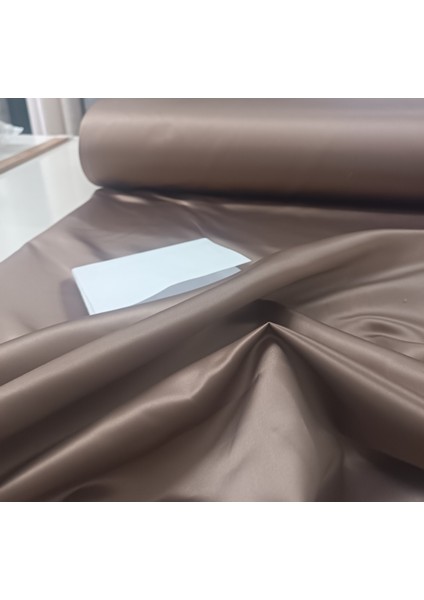 Düz Parlak Saten Fon Perde - Sütlü Kahve - Pilesiz Düz Dikim - STN5145 fiyatları