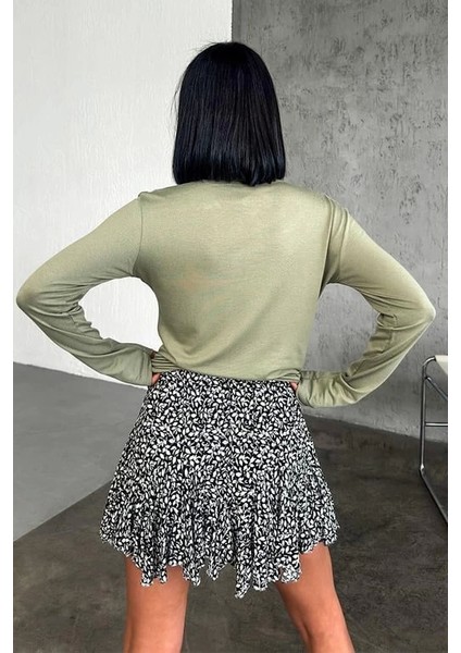 Rahat ve Şık Uzun Kollu Bisiklet Yaka Likralı Viskon Penye Body Haki ( Lisinya ) fiyatları