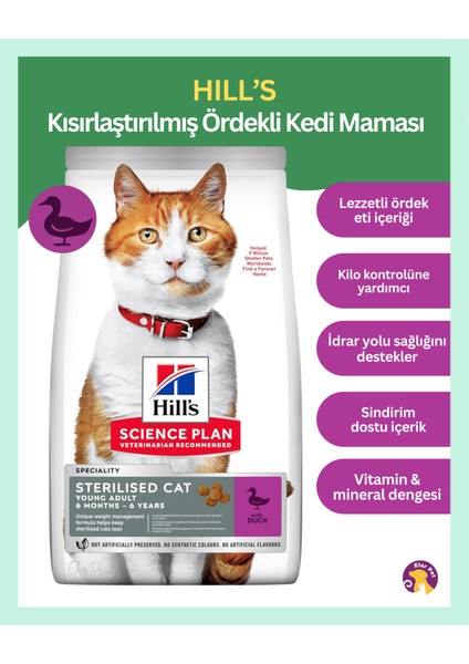 Science Plan Kısırlaştırılmış Ördek Etli Yetişkin Kedi Maması 3 kg fiyatları