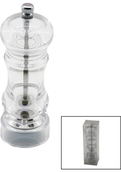 Büyük Şeffaf Mika Kristal Plastik Baharat Öğütücü (4887)