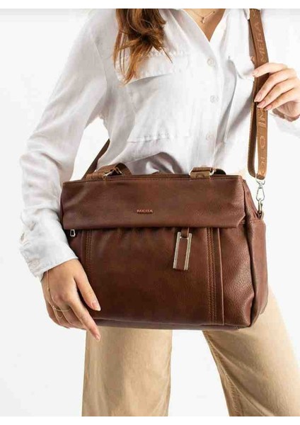 Eflanmoda Mega Polo 6 Bölmeli Yumuşak Deri Kadın Omuz Çantas fırsatları