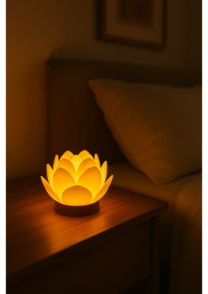 Dekoratif Lotus Çiçeği Tasarımlı Tealight Mumluk