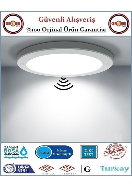 Sensörlü LED Tavan Armatürü - 20 Watt - Orjinal Ürün