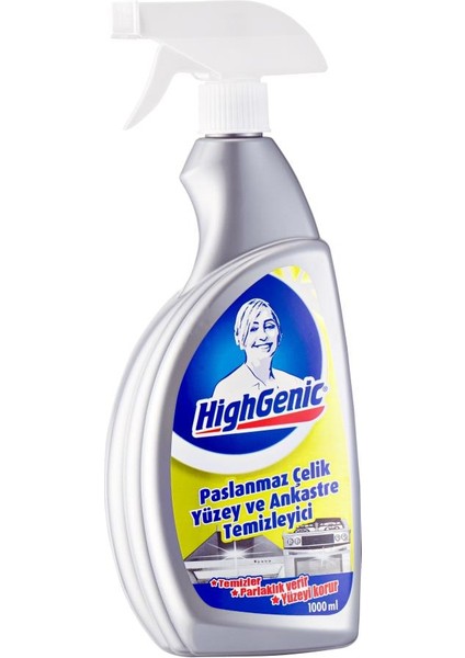 Highgenic Paslanmaz Çelik ve Ankastre Yüzey Temizleyici, Parlatıcı, Koruyucu 750ML